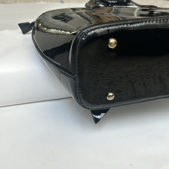 J. FRANCIS black patent leather tote/travel bag large bow - Picture 8 of 11